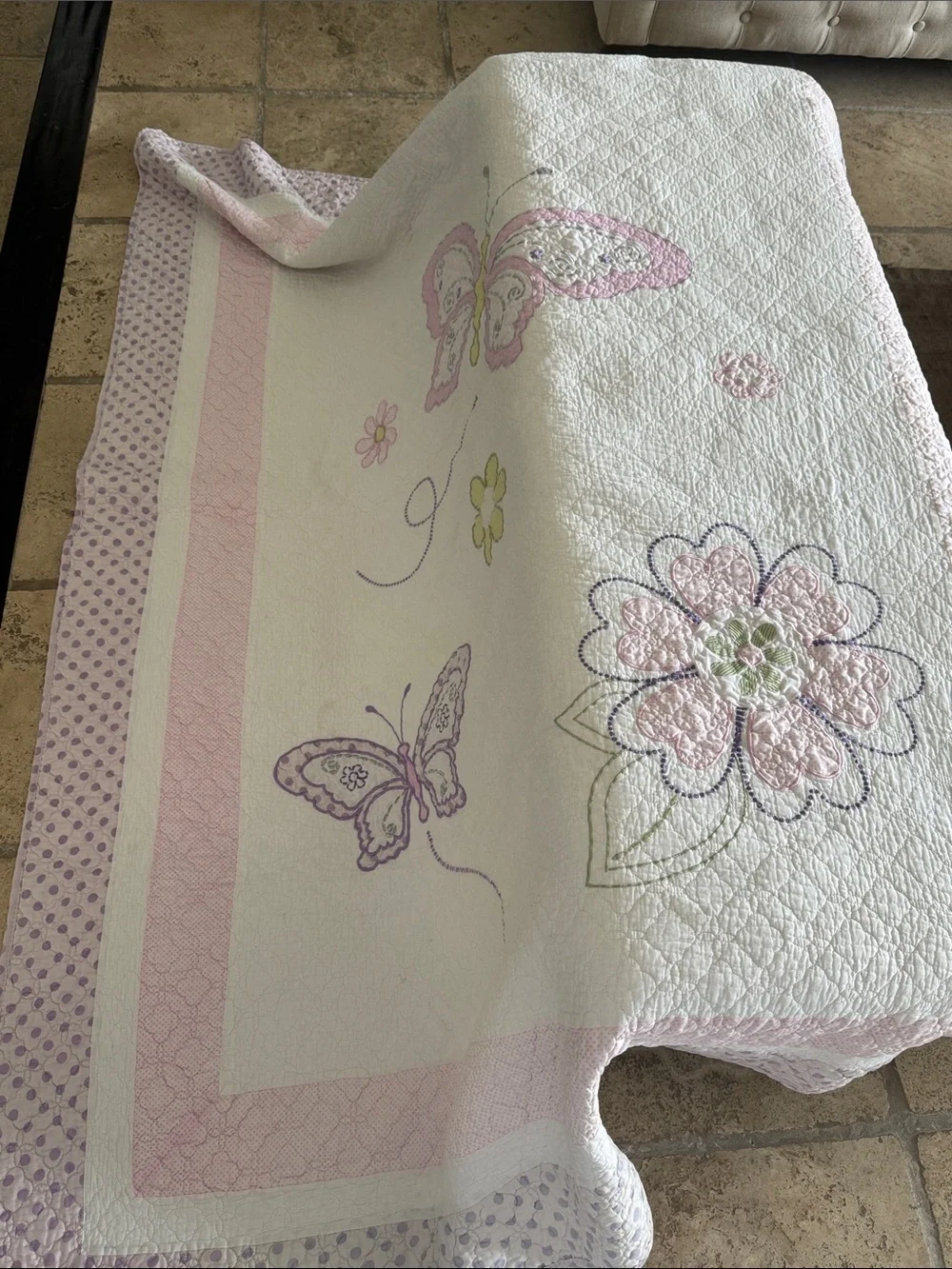Lilac butterfly soft quilted